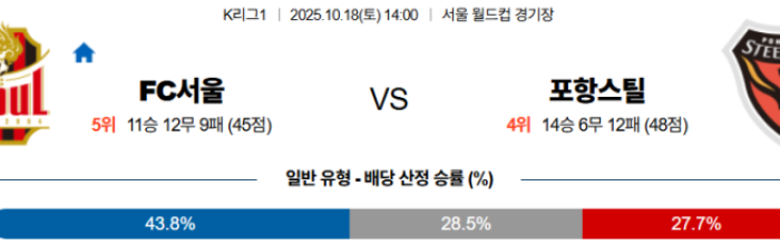 2025-10-18 14:00 K리그 1 FC 서울 포항 스틸러스